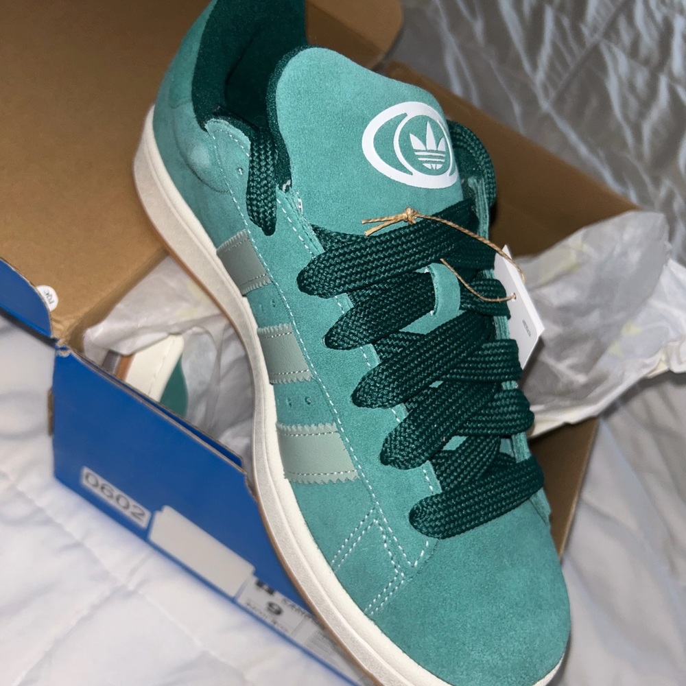 Adidas Campus 00s Turquoise and White Sneakers